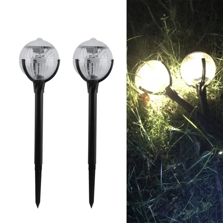 2 Lampes solaires de pelouse à contrôle lumineux pour jardin extérieur, 2 Lampes à lumière chaude