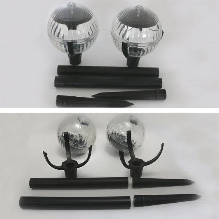 2 Lampes solaires de pelouse à contrôle lumineux pour jardin extérieur, 2 Lampes à lumière chaude