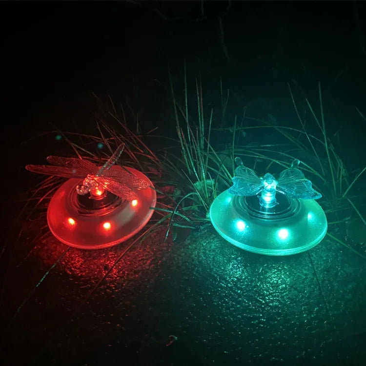Lumière flottante solaire pour piscine, lumière RGB pour piscine de villa extérieure, lumière de pelouse de jardin, papillon, libellule