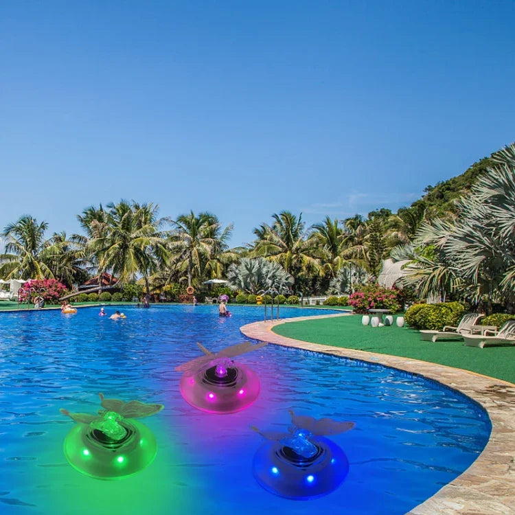 Lumière flottante solaire pour piscine, lumière RGB pour piscine de villa extérieure, lumière de pelouse de jardin, papillon, libellule