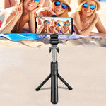Perche à selfie rétractable multifonction XT02 noire sans Bluetooth avec rotation à 360 degrés pour téléphone portable, trépied pour tournage en direct TV, Bluetooth Noir, Bluetooth Blanc, 2 pièces sans Bluetooth Noir, 2 pièces sans Bluetooth Blanc