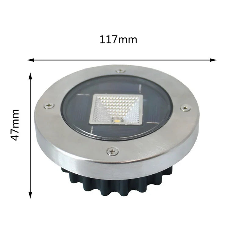 Lampe Solaire Enterrée d'Extérieur pour Jardin, Étanche, Lumière Blanche, Lumière Chaude