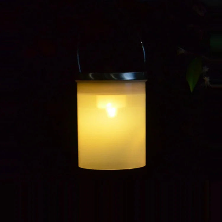Lampe solaire d'extérieur étanche en forme de seau, LED, pour cour, jardin, à suspendre, veilleuse, lumière colorée, lumière blanche, lumière chaude