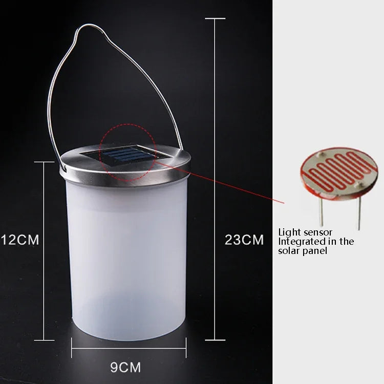 Lampe solaire d'extérieur étanche en forme de seau, LED, pour cour, jardin, à suspendre, veilleuse, lumière colorée, lumière blanche, lumière chaude