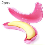 Lot de 2 boîtes de protection pour bananes en forme de fruit, 3 couleurs, pour le déjeuner des enfants