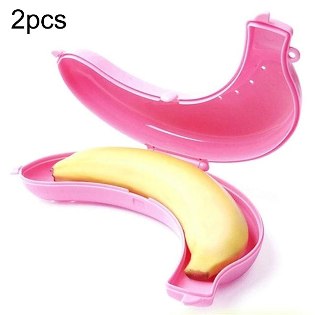 Lot de 2 boîtes de protection pour bananes en forme de fruit, 3 couleurs, pour le déjeuner des enfants