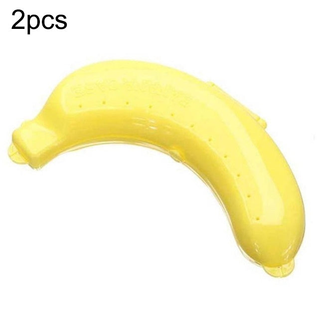 Lot de 2 boîtes de protection pour bananes en forme de fruit, 3 couleurs, pour le déjeuner des enfants