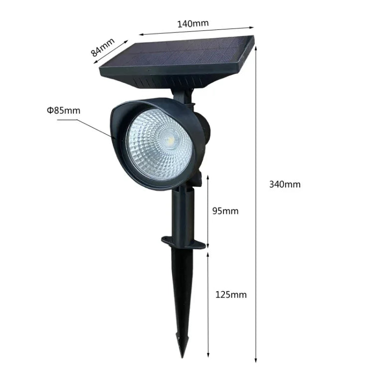 Projecteur solaire domestique Lampe de pelouse de villa de jardin solaire, lumière blanche, lumière chaude, lumière colorée