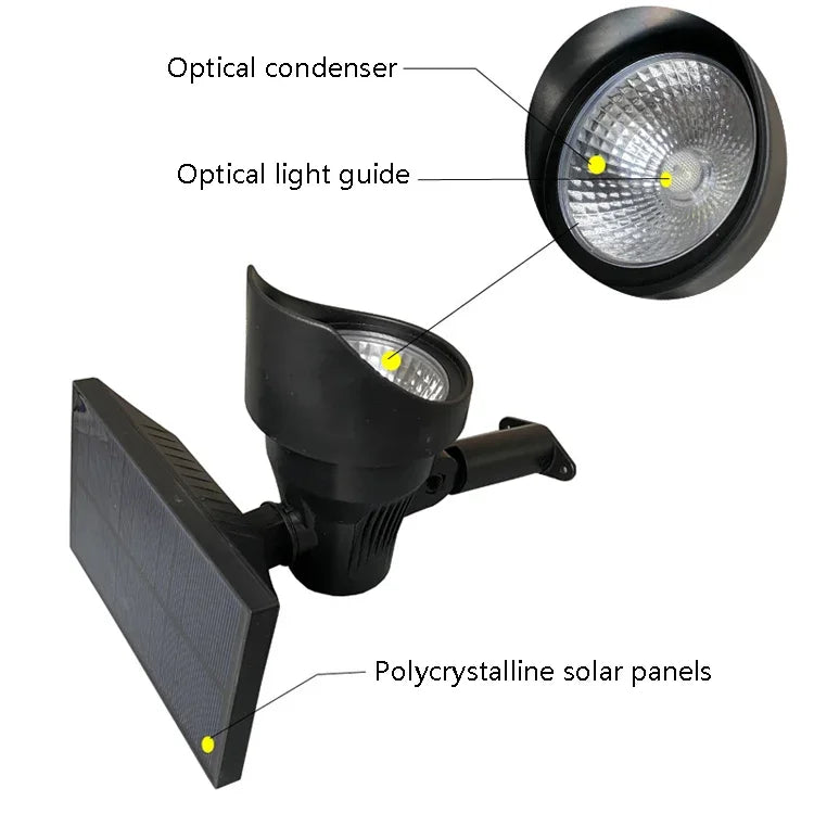 Projecteur solaire domestique Lampe de pelouse de villa de jardin solaire, lumière blanche, lumière chaude, lumière colorée