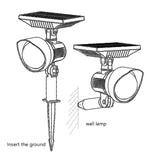 Projecteur solaire domestique Lampe de pelouse de villa de jardin solaire, lumière blanche, lumière chaude, lumière colorée