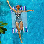 Hamac gonflable en PVC pour adulte, flotteur de natation, taille : 120 x 70 cm, rayé bleu clair, rayé rouge rose, rayé jaune, rayé vert, rayé orange, rayé bleu foncé, jaune + bleu, vert + bleu