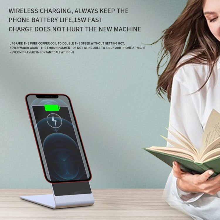 Support chargeur magnétique sans fil Y13 15W pour téléphone mobile iPhone, noir, argent