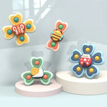 A6 Bébé Sucker Jouets rotatifs Amusants, Toupie du Bout des Doigts, Jouets de Bain, 4 en 1