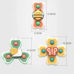 A6 Bébé Sucker Jouets rotatifs Amusants, Toupie du Bout des Doigts, Jouets de Bain, 4 en 1