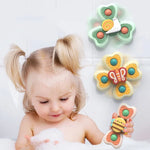 A6 Bébé Sucker Jouets rotatifs Amusants, Toupie du Bout des Doigts, Jouets de Bain, 4 en 1