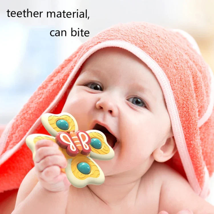 A6 Bébé Sucker Jouets rotatifs Amusants, Toupie du Bout des Doigts, Jouets de Bain, 4 en 1