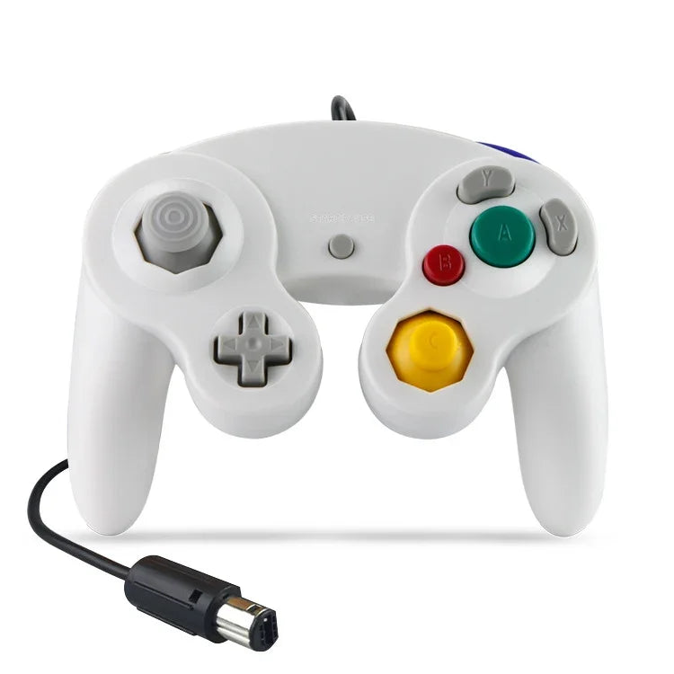 Lot de 2 manettes de jeu filaires à vibration monopoint pour Nintendo NGC/Wii, blanc, rose, jaune, rouge, violet, vert, bleu, noir, argent, orange