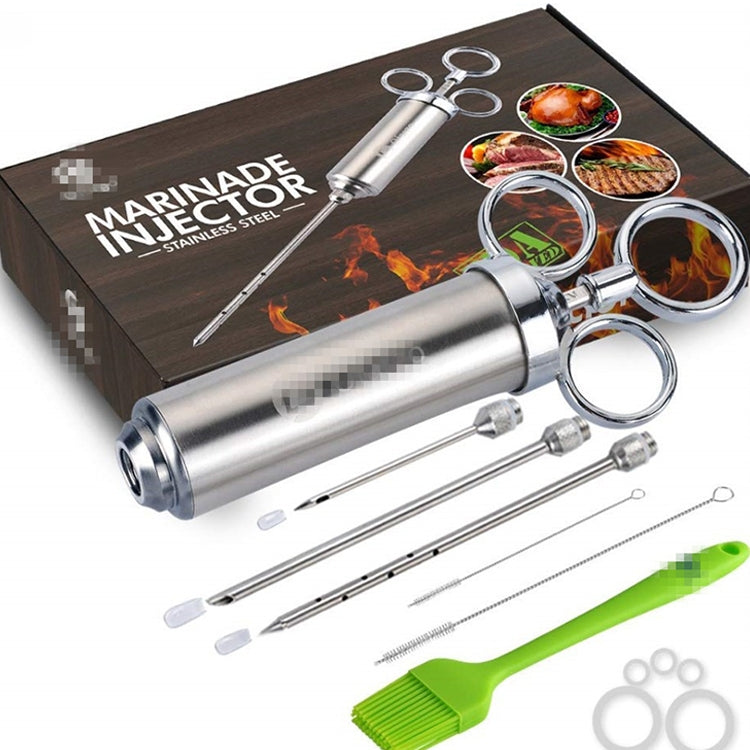 Set de seringues à épices en acier inoxydable pour barbecue, 14 en 1 (vert), 14 en 1 (noir), 14 en 1 (bleu), 14 en 1 (orange), 14 en 1 (vert émeraude), 14 en 1 (blanc orange)