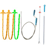 Crochet de dragage de tuyaux de cuisine, kit de dragage d'évier anti-blocage pour toilettes et égouts, Style :, 6 pièces/ensemble-1M, 6 pièces/ensemble-1.5M, 6 pièces/ensemble-3, 6 pièces/ensemble-4