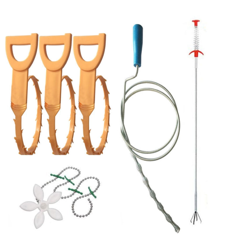 Crochet de dragage de tuyaux de cuisine, kit de dragage d'évier anti-blocage pour toilettes et égouts, Style :, 6 pièces/ensemble-1M, 6 pièces/ensemble-1.5M, 6 pièces/ensemble-3, 6 pièces/ensemble-4