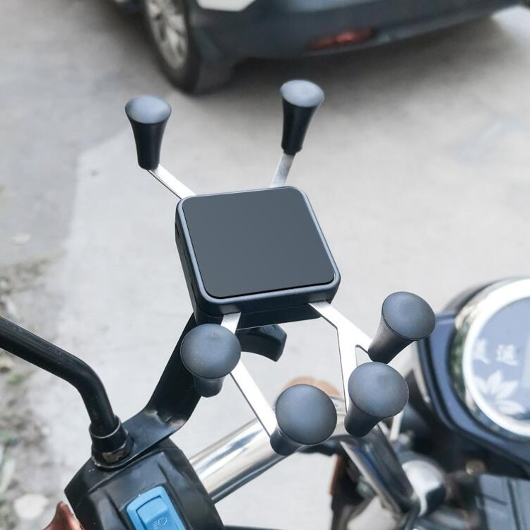 Support téléphone mobile vélo en métal à six griffes pour vélo, moto, voiture électrique, installation sur guidon, installation sur rétroviseur