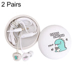 2 paires d'écouteurs intra-auriculaires filaires universels avec microphone, motif dessin animé, basses lourdes, blanc, rose, noir, bleu clair