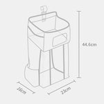 Sac suspendu pour berceau bébé multifonctionnel détachable Sac de rangement pour couches et jouets de lit, Gris neige, Rayures grises