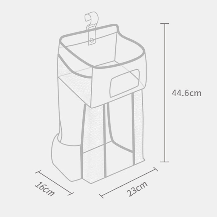 Sac suspendu pour berceau bébé multifonctionnel détachable Sac de rangement pour couches et jouets de lit, Gris neige, Rayures grises