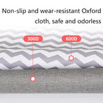 Sac suspendu pour berceau bébé multifonctionnel détachable Sac de rangement pour couches et jouets de lit, Gris neige, Rayures grises