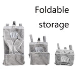 Sac suspendu pour berceau bébé multifonctionnel détachable Sac de rangement pour couches et jouets de lit, Gris neige, Rayures grises