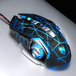 Interface USB T-WOLF V6 Souris Filaire Gaming 6 Boutons 3200 DPI Programmation Mécanique Macro Souris Gaming Lumineuse 7 Couleurs, Longueur du Câble : 1,5m, Version Audio Définition Macro Noir Argent, Version Audio Définition Macro Gris Fer