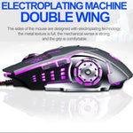 Interface USB T-WOLF V6 Souris Filaire Gaming 6 Boutons 3200 DPI Programmation Mécanique Macro Souris Gaming Lumineuse 7 Couleurs, Longueur du Câble : 1,5m, Version Audio Définition Macro Noir Argent, Version Audio Définition Macro Gris Fer