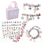 63 en 1 Bande dessinée DIY Bijoux Faits à la Main Enfants Main Chaîne Bracelet, 63 en 1(Rose)