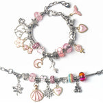 63 en 1 Bande dessinée DIY Bijoux Faits à la Main Enfants Main Chaîne Bracelet, 63 en 1(Rose)