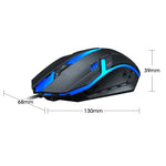 2 PCS T-WOLF V1 Souris filaire USB 3 boutons 1200 DPI Souris de jeu rétroéclairée 7 couleurs, Longueur du câble : 1,35 m