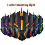 2 PCS T-WOLF V1 Souris filaire USB 3 boutons 1200 DPI Souris de jeu rétroéclairée 7 couleurs, Longueur du câble : 1,35 m