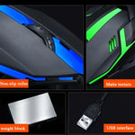 2 PCS T-WOLF V1 Souris filaire USB 3 boutons 1200 DPI Souris de jeu rétroéclairée 7 couleurs, Longueur du câble : 1,35 m