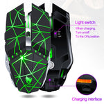 Souris de jeu et de bureau sans fil rechargeable T-WOLF Q15 6 boutons 1600 DPI silencieuse avec lumière respirante 7 couleurs, noir technologie, noir étoiles, blanc perle