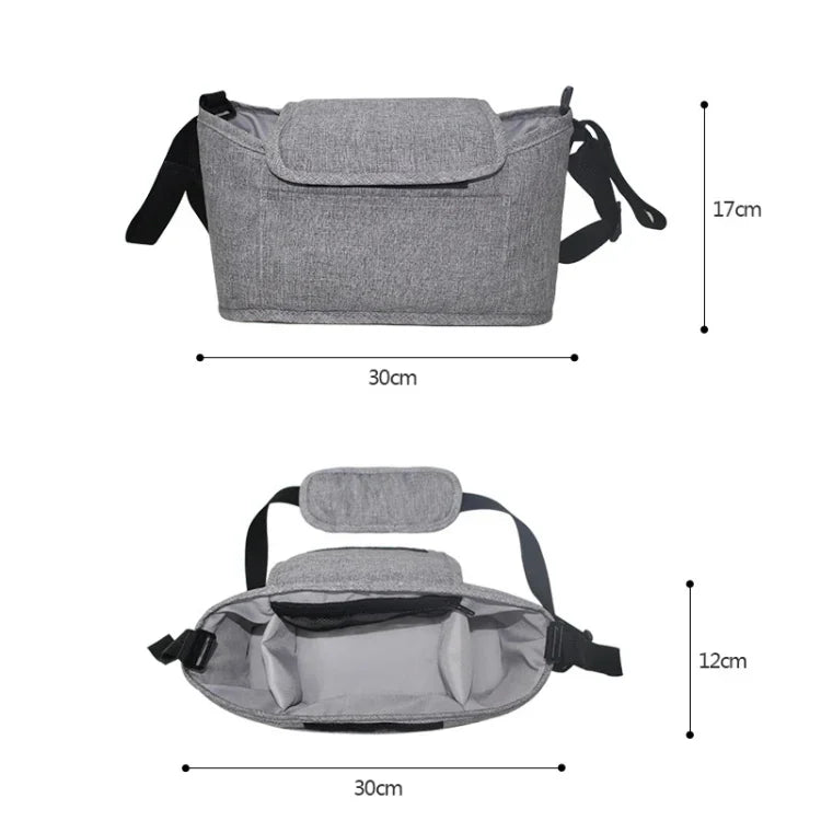 Sac de Rangement Suspendu pour Poussette Sac de Poussette Multifonctionnel Grande Capacité, Gris Lin, Noir Lin, Rose Lin, Violet Lin, Vert Lin, Bleu Lin