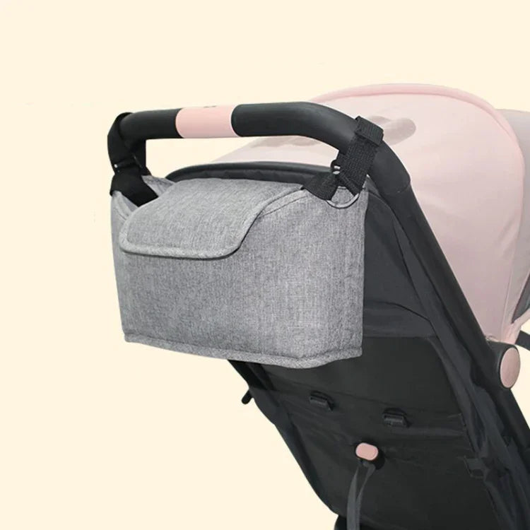 Sac de Rangement Suspendu pour Poussette Sac de Poussette Multifonctionnel Grande Capacité, Gris Lin, Noir Lin, Rose Lin, Violet Lin, Vert Lin, Bleu Lin