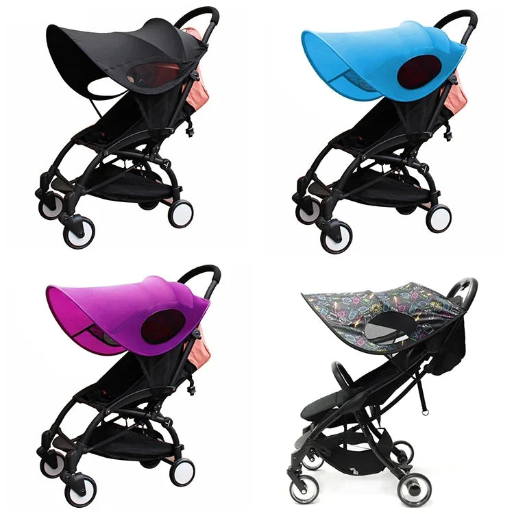 Pare-soleil anti-UV pour poussette, imperméable noir