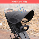 Pare-soleil anti-UV pour poussette, imperméable noir