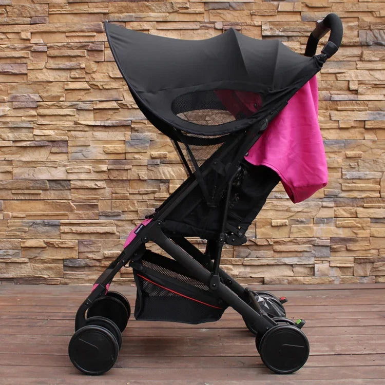 Pare-soleil anti-UV pour poussette, imperméable noir