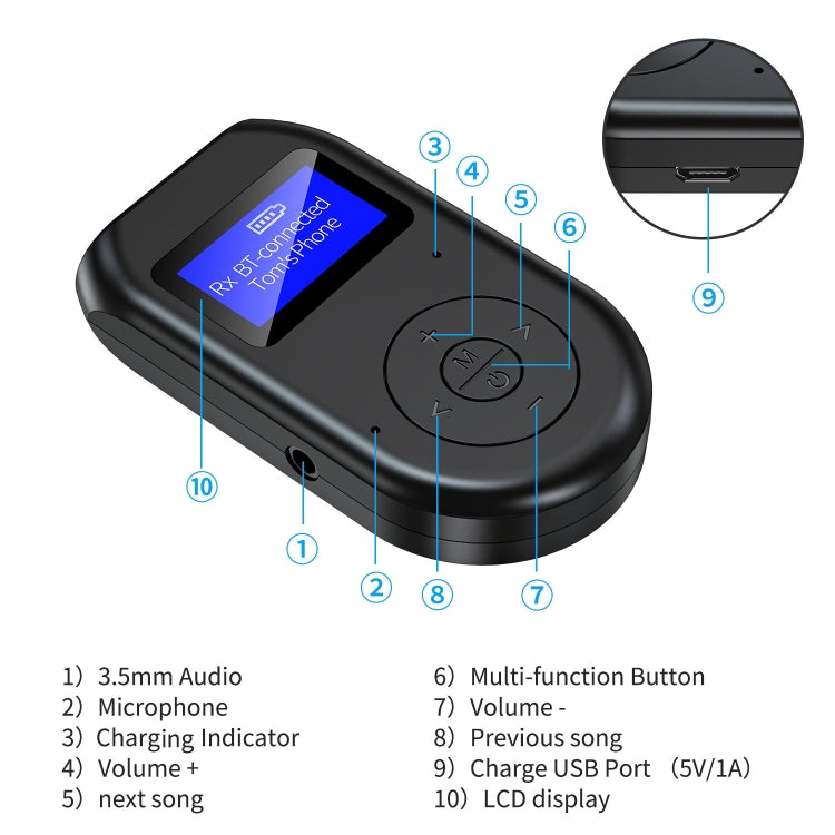 Adaptateur Bluetooth 5.0 audio, réception, émission, appel, trois en un, TV, ordinateur, jeu, musique