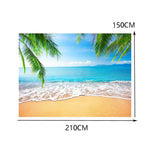 Toile photographique 2,1 m x 1,5 m, motif cocotier et vue sur mer