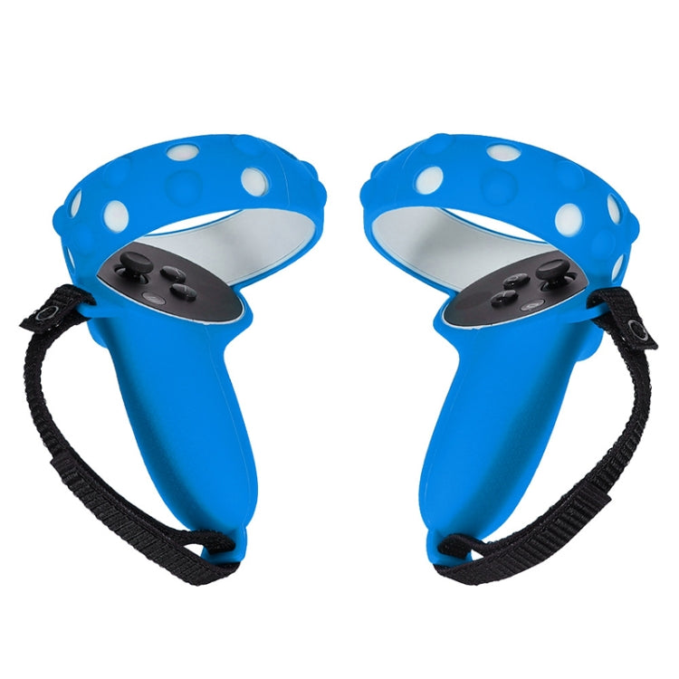 2 jeux de housses de protection en silicone anti-chute et anti-perte GS092 pour manettes Oculus Quest 2, GS092 bleu, GS092 noir