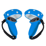 2 jeux de housses de protection en silicone anti-chute et anti-perte GS092 pour manettes Oculus Quest 2, GS092 bleu, GS092 noir
