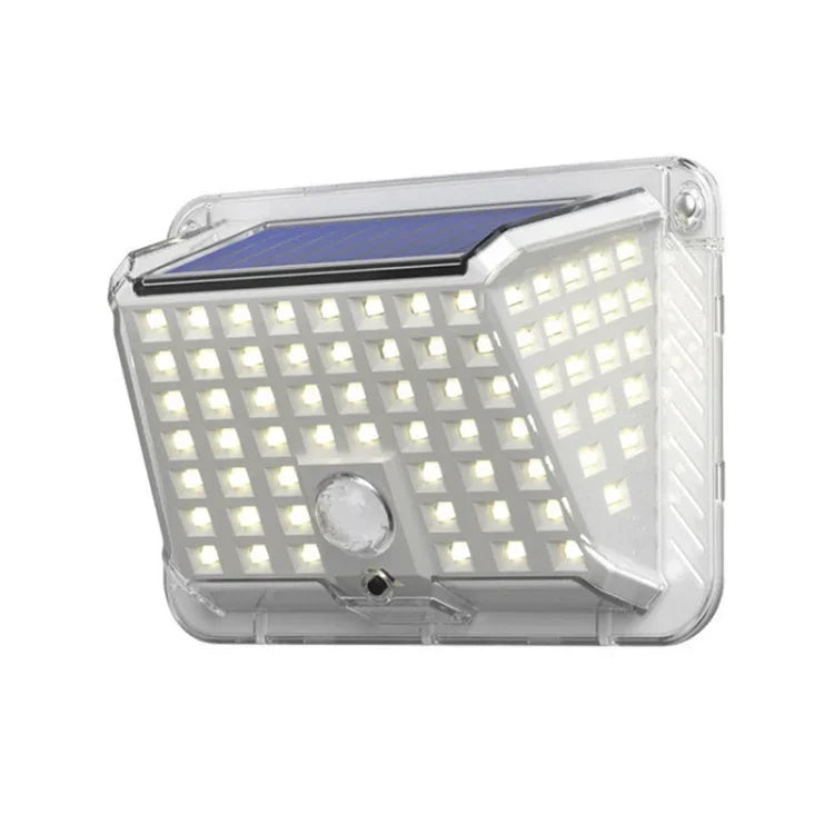 Applique Murale Solaire de Jardin, Lampe Solaire Lumineuse sur Quatre Côtés, Détection de Corps Humain, Étanche pour Extérieur, 90 LED
