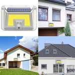 Applique Murale Solaire de Jardin, Lampe Solaire Lumineuse sur Quatre Côtés, Détection de Corps Humain, Étanche pour Extérieur, 90 LED