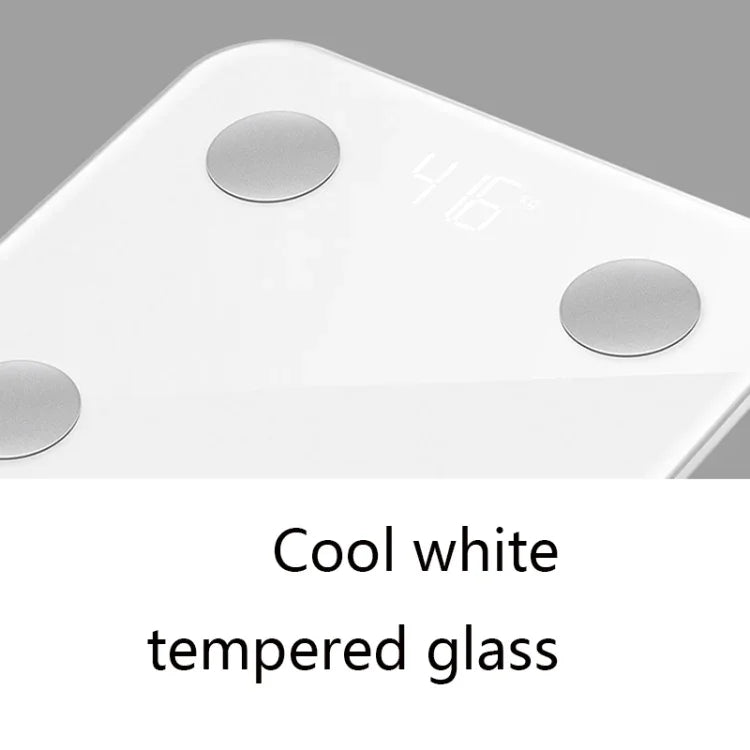 Pèse-personne intelligent 8066 à graisse corporelle, Balance de poids Bluetooth domestique, Style pile (blanc), Style rechargeable (blanc)
